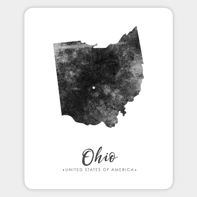 Ohio state map Sticker by StudioGrafiikka